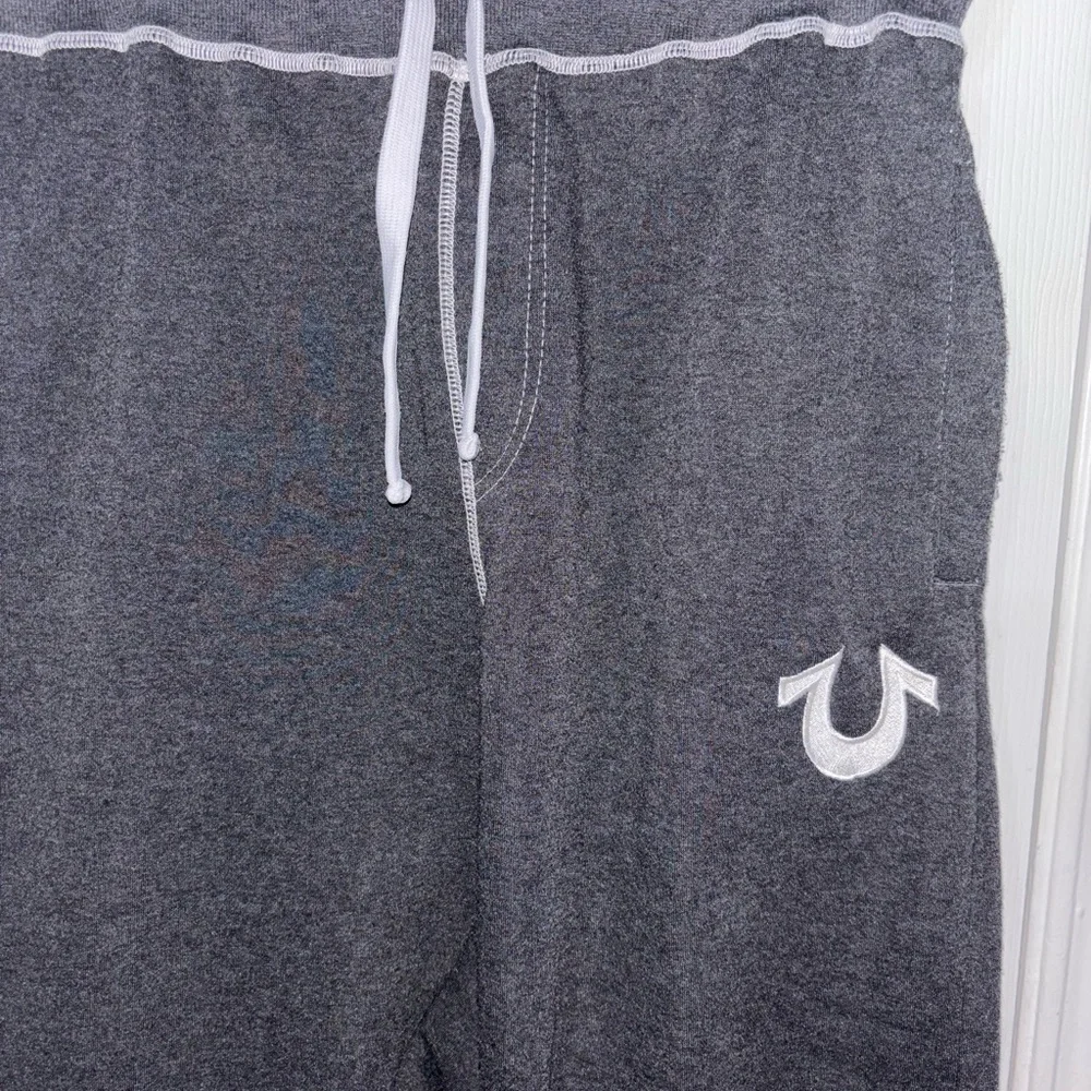 True Religion Black Sweat Joggers with White Logo - Picture 5 of 7